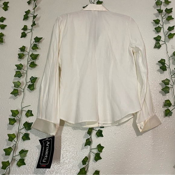 ANXIETY Vintage Sheplers made  USA 
Snap Button  Shirt blouse tops Size L satin - Picture 3 of 15